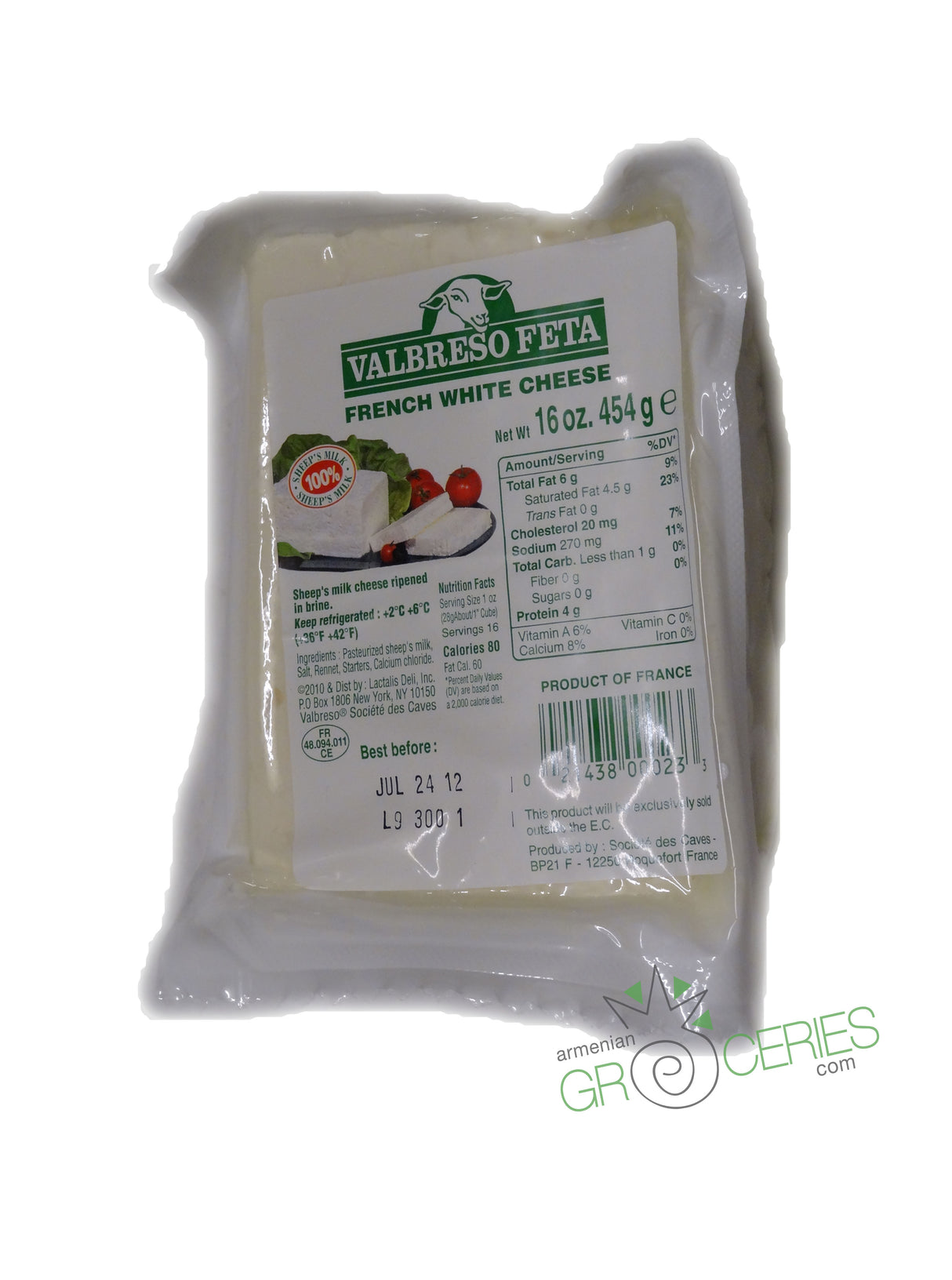 Valbreso Feta French White Cheese