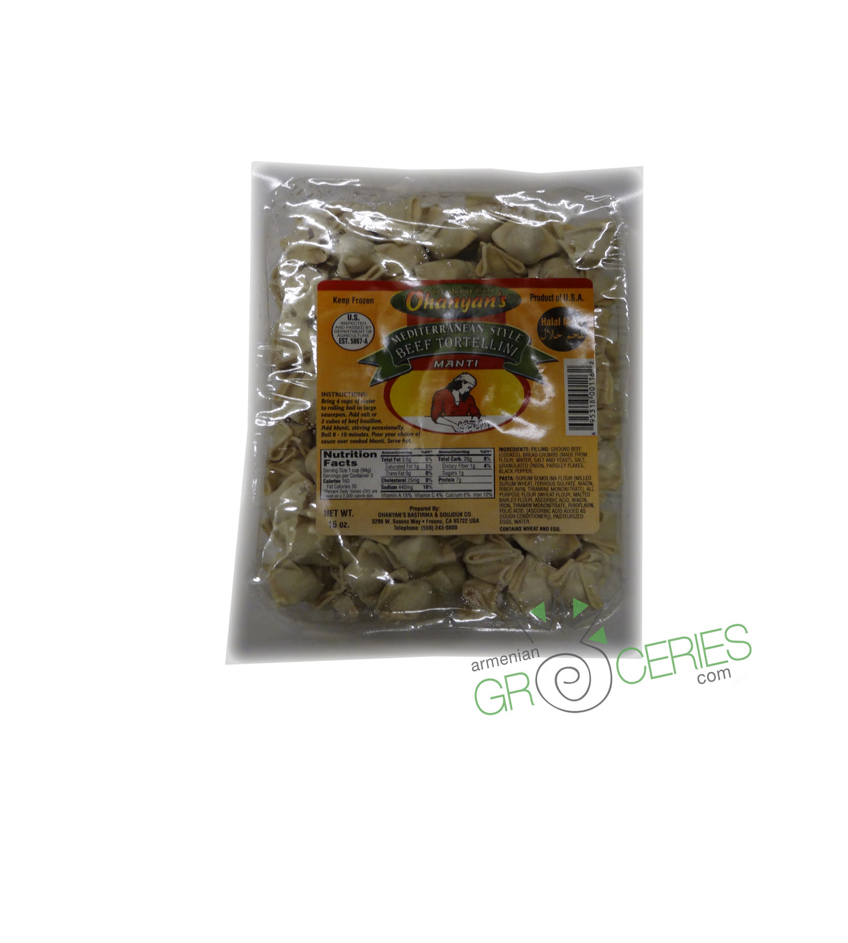 Ohanyan's Mediterranean Style Beef Tortellini Manti