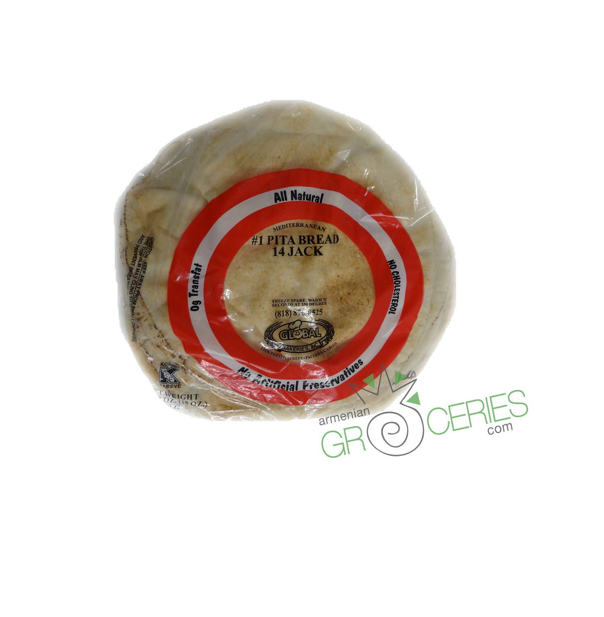 Global Mediterranean Pita Bread – 14 Jack