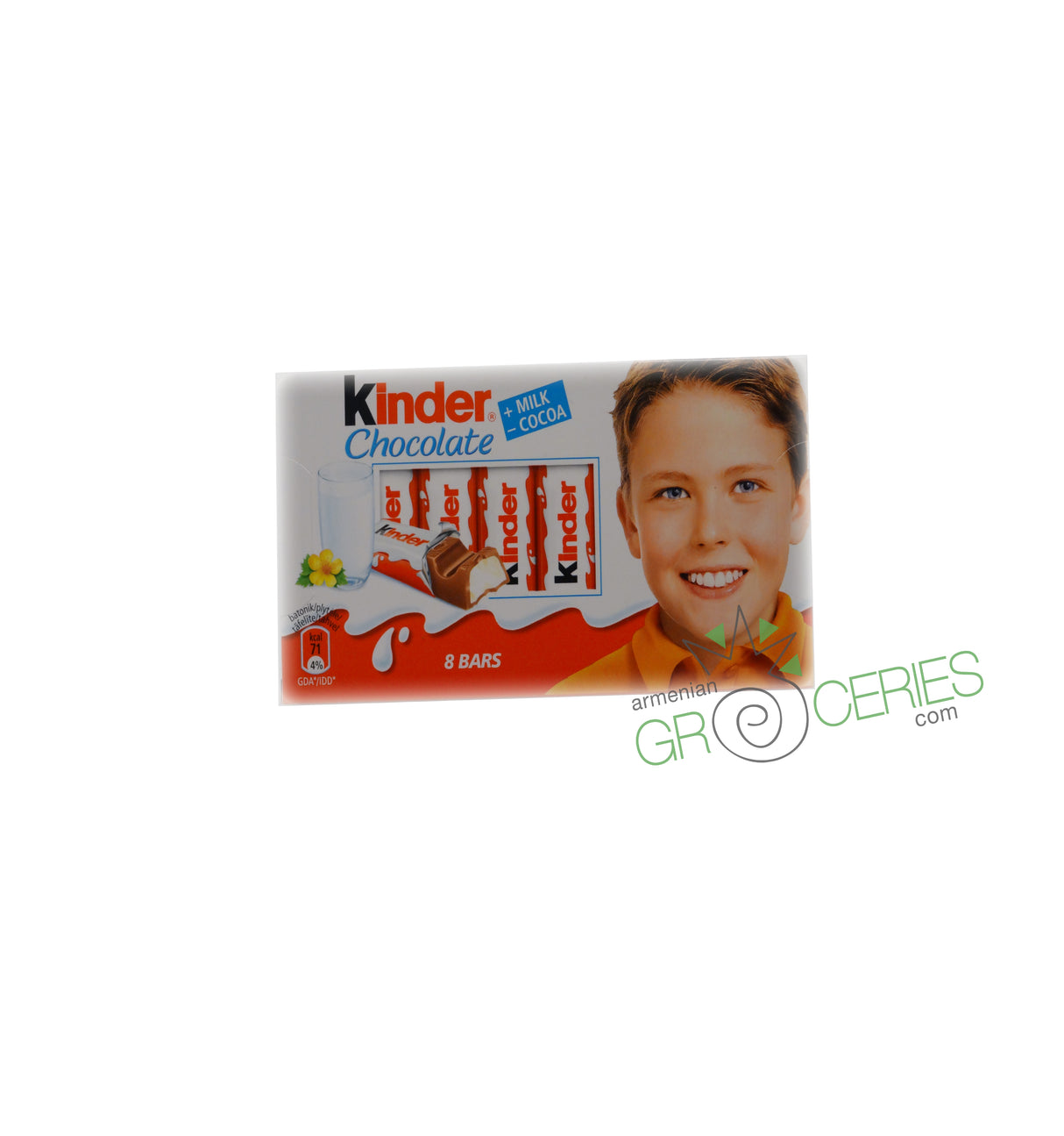 Kinder Chocolate – Milk + Cocoa (8 Bars)