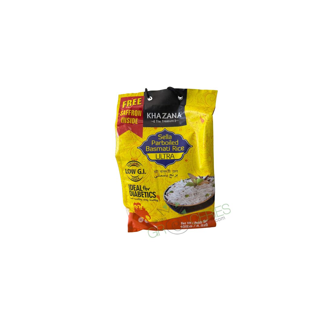 Khazana Sella Parboiled Basmati Rice Ultra (with Free Saffron Inside)