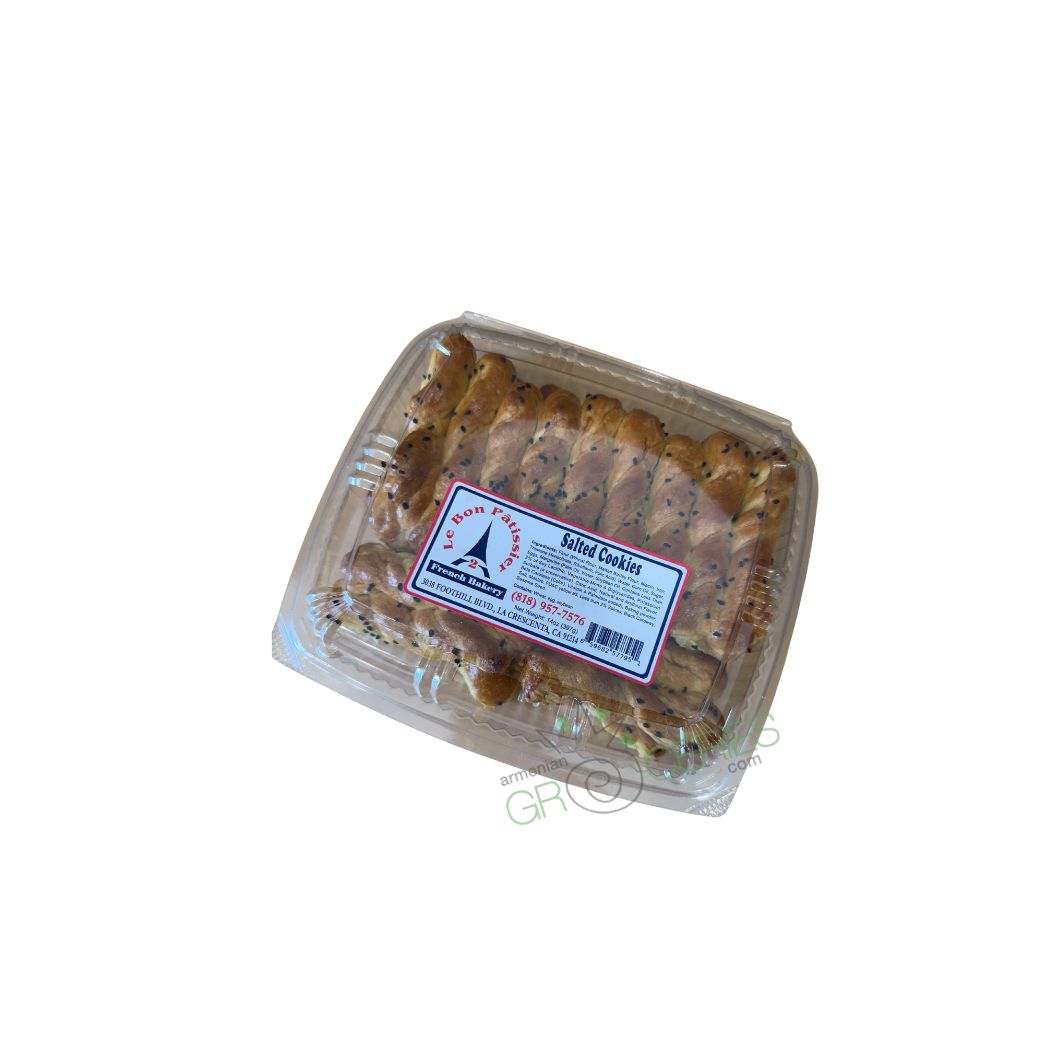 Le Bon Patissier Salted Cookies – Savory Bakery Snack with Sesame and Nigella Seeds