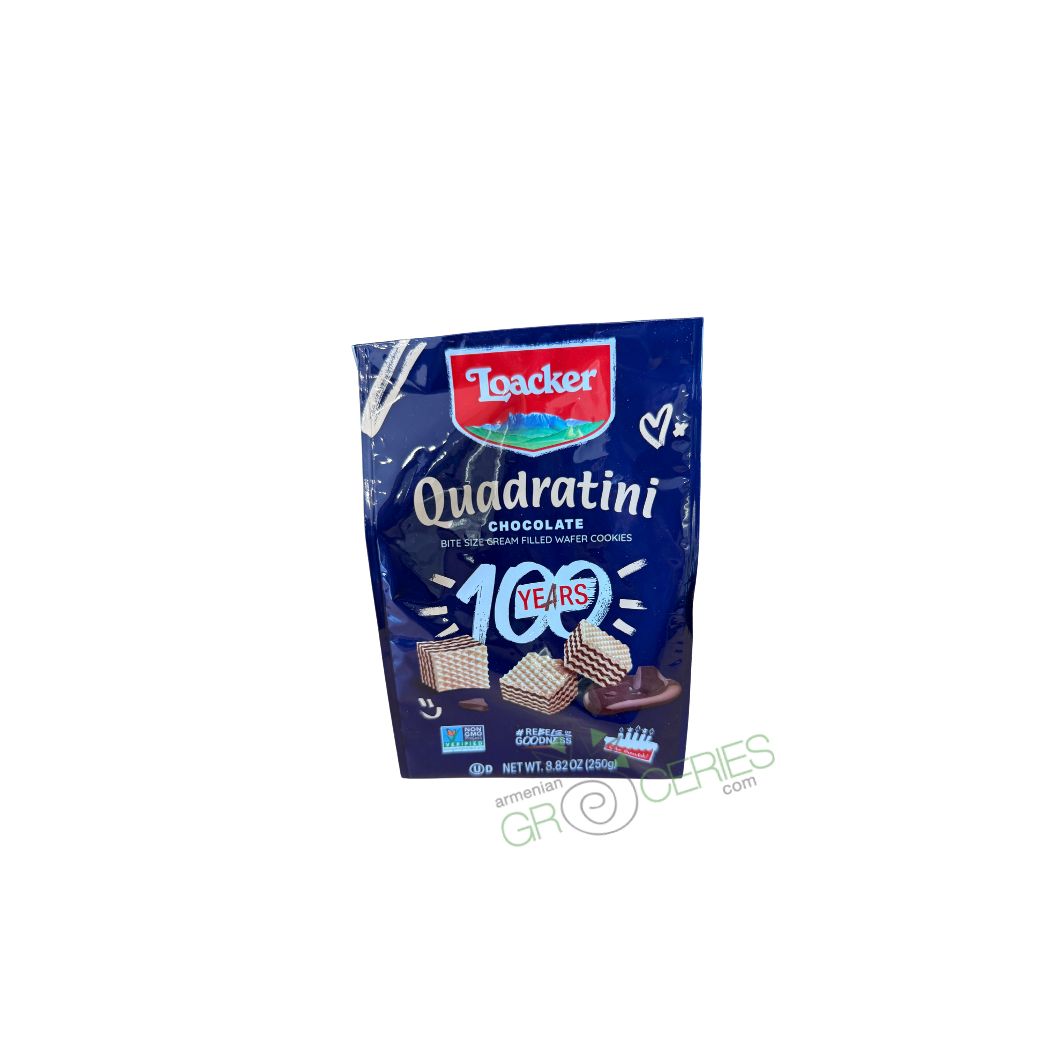 Loacker Quadratini Chocolate – Bite Size Cream Filled Wafer Cookies