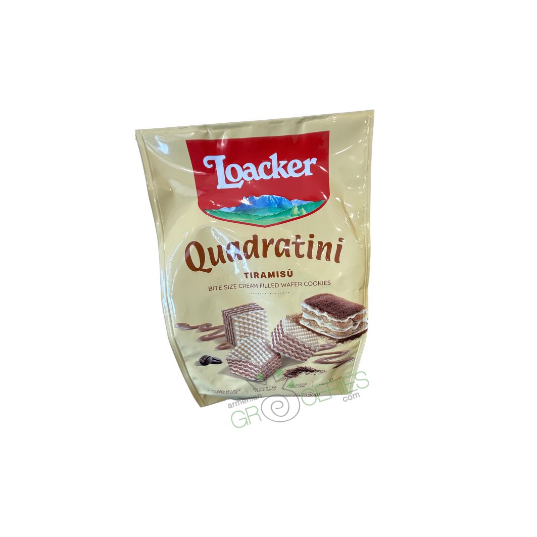 Loacker Quadratini Tiramisu – Bite Size Wafer Cookies