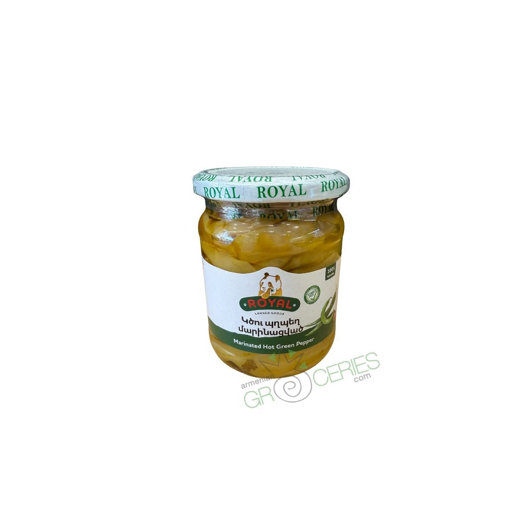 Royal Marinated Hot Green Pepper (Glass Jar)